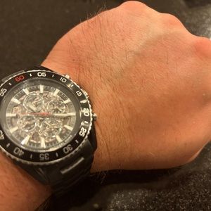 Michael Kors Jetmaster Black Automatic Skeleton Watch